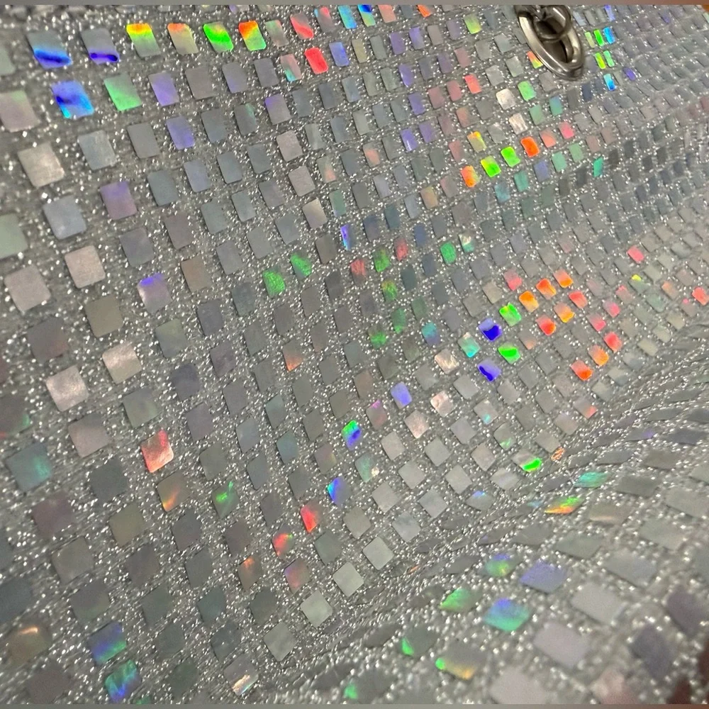 Insulated Silver Sparkle Wine Bag High Heel Bottle Stop Disco Ball Effect